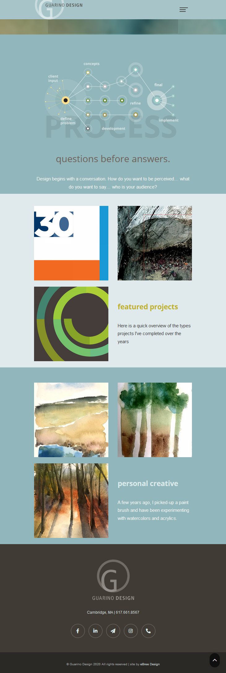 Small format home layout - guarinodesign.com &copy; by eBree Web Design